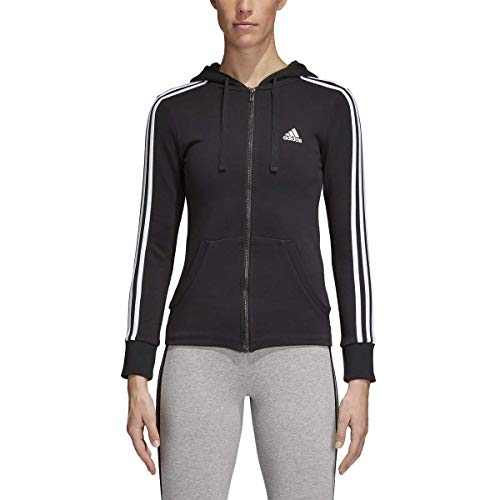 adidas [S97065] レディース エッセンシャルズ 3ストライプ フルジップパーカー, ブラック, Small