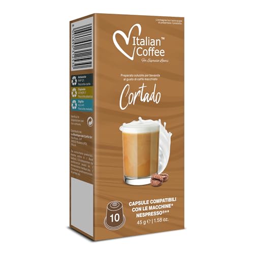 Italian Coffee 60 Capsule Caffè Macchiato Cortado Compatibile con Nespresso
