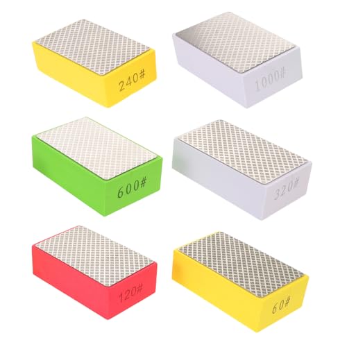 NOLITOY Set 6 Tamponi Abrasivi Diamantati per Lucidatura Manuale Blocchi Leviganti per Piastrelle in Ceramica e Pietra Grane 60-1000 Utensili per Lavori Artigianali e Professionali di