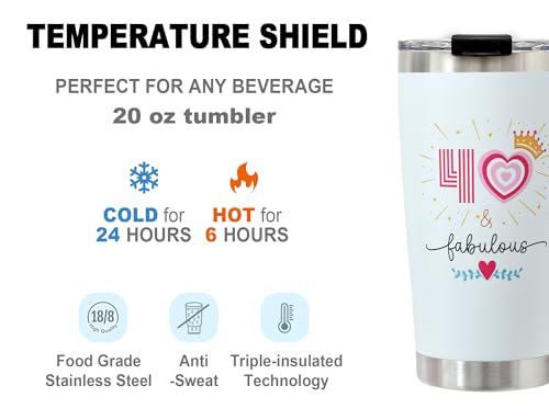 DLOCCOLD 50th Birthday Gifts For Women Tumbler 20oz- 1975 50th Cool Birthday Gifts for 50 Year Old Woman/Her/Mom/Grandma,60 Fabulous Gift, Birthday Decorations for Woman Turning 50 Year Old Present by DLOCCOLD - Used condition - Image 4