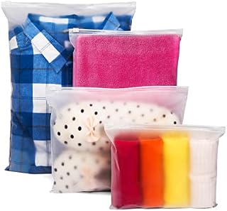 STARK HOME Ziplock bags 16 PCS Frosted Hospital bag maternity essentials with Vents in 4 multiple Sizes -Resalable storage bags for clothes, Travel essentials, Toiletries, Crafts Supplies