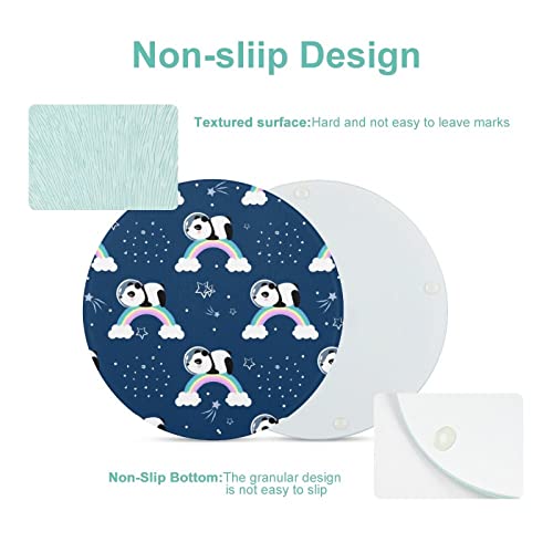 Planche à découper panda arc-en-ciel compacte 20 cm lavable pour cuisine - 4