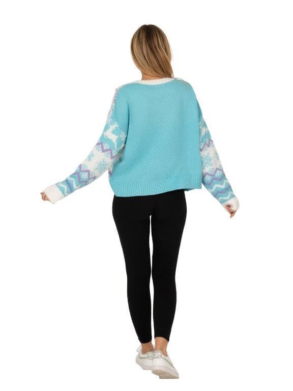 Blizzard Bay Women's Fairisle Snowflake Ugly Christmas Pullover - Image 6