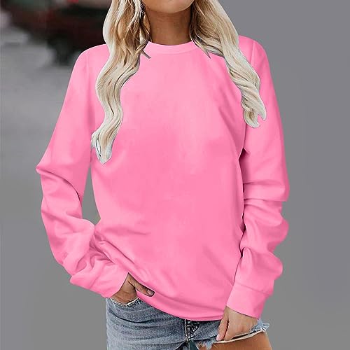 Tops for Women Trendy Plus Size Crew Neck Casual Long Sleeve Sweatshirts Tops Fleece Pullover Teen Girls Y2K Clothes2