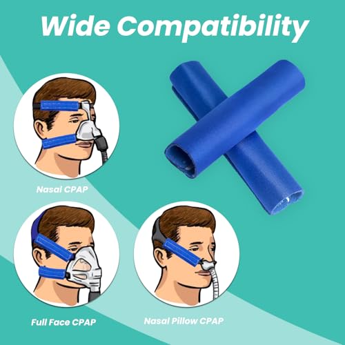 NATAKU 8Pack Satin Strap Covers, Breathable Silk Strap Cushions for Mask Strap Headgear,Universal and Reusable Fleece Strap Comfort Pad, C Papa Accessories & Supplies for Reducing Red Mark(Blue)