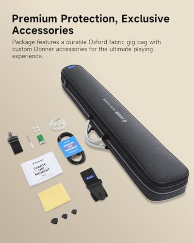 Donner Electric Nylon String Guitar for Travel, Headless design, Portable Quiet Practice Guitar Kit with Earphone, Built-in Tuner, Detachable Stand & Gig Bag – Sunburst - image 8