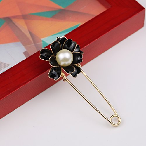 Spilla Camelia Fiore Elegante Perla Spille Fibbia