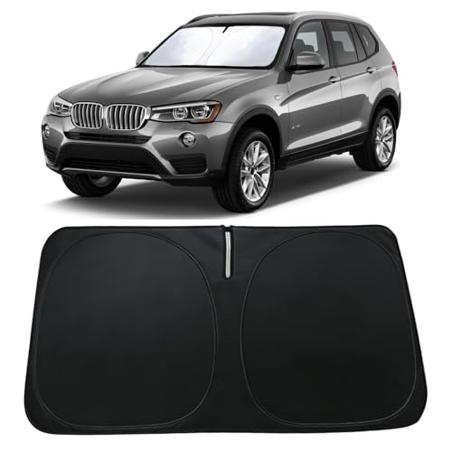 Image of Windshield Sun Shade for BMW X3 2018-2026 Accessories | Car Front Window Sun Visor & Heat Shield, 240T Sunshade Protection Blocks UV Rays Keep Your Car Cooler
