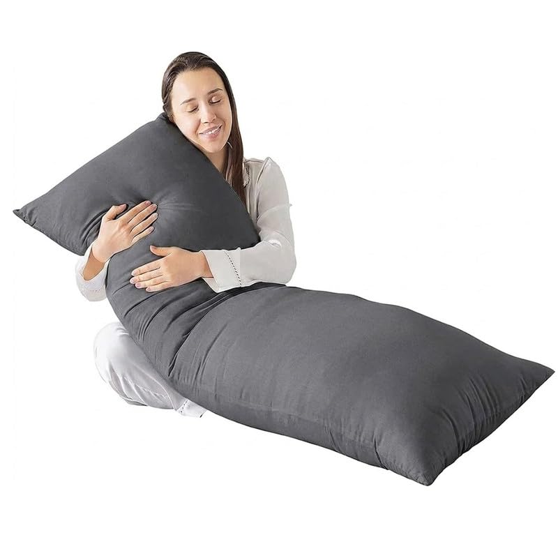 Adam Home Bolster Pillow with Charcoal Case (Single 3FT) Non-Allergenic Orthopedic Long Pillow for Side Sleeper, Back, Neck, Pregnancy, Maternity Support, Full Body Pillow โ image 1