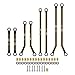 INJORA Brass High Clearance Front 4 Links Set 43g Links Set for SCX24 Gladiator Dodge Power Wagon Axial 1/24 RC Crawler Car(Black Brass)