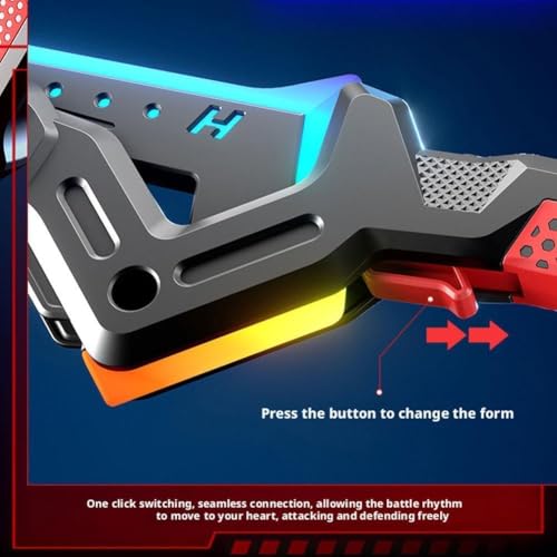 Image of BUQARO Dual Axe Blade with Mist Spray-One Button Switching, with 7Color Change LED Light-up Blades, Battle Axe Transforming Science Fiction Toy with Vibration Sound Effect