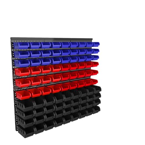 96 Pc Wall Mount Storage Bins Organizer Rack