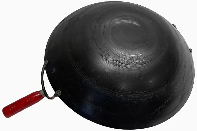 16" Carbon Steel Gourmet Chinese Traditional Wok and Stir Fry Pan with Handles