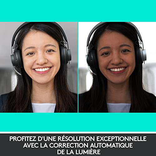 Logitech Brio Ultra 4k HD Pro Webcam, Streaming Rapide 1080p/60ips, Champs de Vision Réglable, Zoom X5, Compatible avec Skype, WebEx, Cisco Jabber, Zoom, Windows Hello, PC/Mac/Portable/Chrome