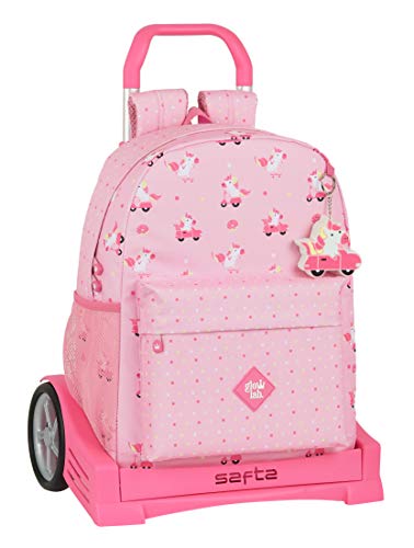 Safta 612061860 Mochila con carro ruedas Evolution  Trolley Glowlab