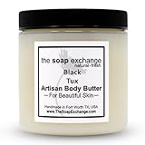The Soap Exchange Body Butter - Black Tux Scent - Hand Crafted 8 fl oz / 240 ml Natural Artisan Skin Care, Shea Butter, Aloe Vera, Nourish, Moisturize, & Protect. Made in the USA.
