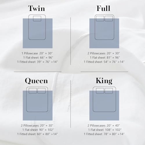 Parure de lit 100 % lin français blanc très grand lit avec drap plat - 6