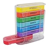 Porta Comprimidos Semanal Caixinha de Remédio Organizador de Medicamento Estojo PilBox Diário Cápsulas Smart Manhã Tarde Noite (Porta comprimidos COM11)