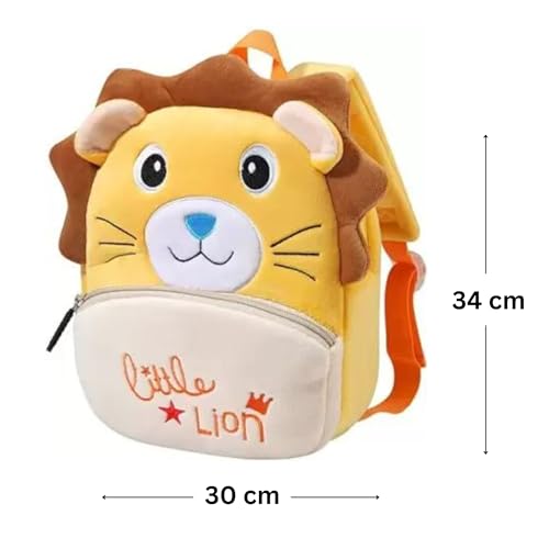 HappyChild Kids School Bag for Boys and Girls, Cute Soft Plush Preschool Animal Cartoon Mini Backpack Little kids bags for 2-5 years (Image - 2)
