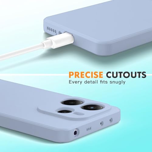 Image of DIZORO Compatible with Mi Redmi Note 14 5G Back Cover with Upgraded Square Edges for Camera Protection Shockproof Flexible Matte Liquid Silicone Mobile Phone Case (Carolina.)
