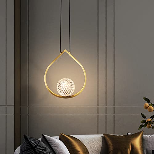 Lustre anneau en verre luxueux pour une chambre élégante