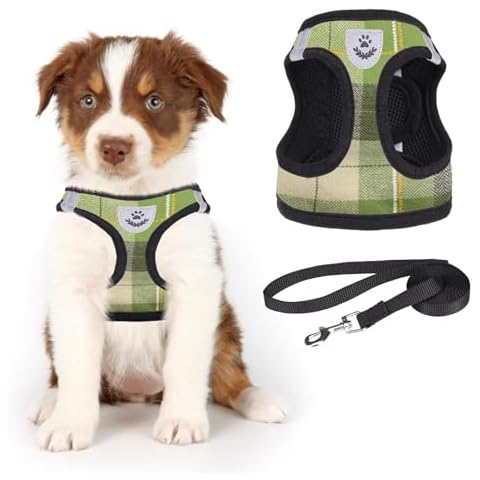KOOLTAIL Soft Mesh Plaid Harness Set for Small Dogs Cover