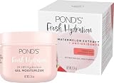 POND’S Fresh Hydration Gel Moisturizer – 24 HR Hydration with Watermelon Extract & Antioxidants – Alcohol & Oil-Free Face Moisturizer – Dermatologist Tested, 3.4 oz