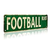 Funnysign Boys Football Gifts Vintage Football Blvd Sign for Boys Room Man Cave Football Gear Sports Bar Room Decor 4×16 Inch (3515)