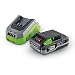 Produktbild LUX-TOOLS AK-20/2.0 Ersatzakku-Set inkl. Ladegerät mit Lithium-Ionen Technologie für alle Maschinen des LUX-TOOLS 1PowerSystems | 20V Li-Ion Akku mit 2,0Ah