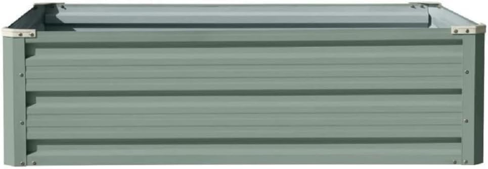 Garden Metal Raised Vegetable Planter in Sage Green Outdoor Flower Trough Herb Grow Bed Box 3 Sizes Small 60x60cm Medium 80x60cm Large 120x90cm (Large 120x90cm x1)