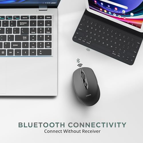 Image of iVOOMi AVNI Bluetooth Wireless Mouse, Silent Click, Adjustable 1600 DPI, 15m Range, Wireless Mouse for Laptop, PC, MacBook, Windows, macOS, Linux & Android