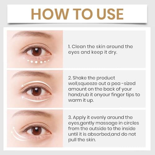 Temporary Eye Tightener Cream, Eye Cream With Brush for Fine Lines and Wrinkles, Eye Bags Remover Women Men, Skin Tightening Cream For Face & Eyes, All Skin Types - Image 6