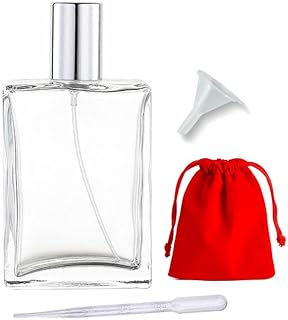 Jinxihuachen 100ML Refillable Perfume Bottle - Leak-Proof Travel Spray Atomizer, Clear Glass Cosmetic Mist Bottle for Fragrance, Essential Oil, Portable & Reusable (3.4 oz)