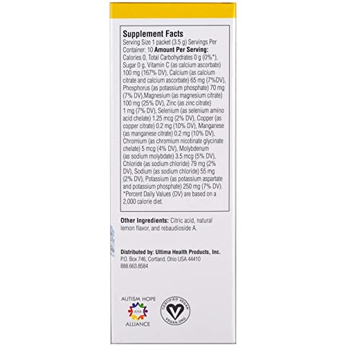New Ultima Hydrating Electrolyte Powder, Lemonade, 10 Count Stickpacks #TOP1