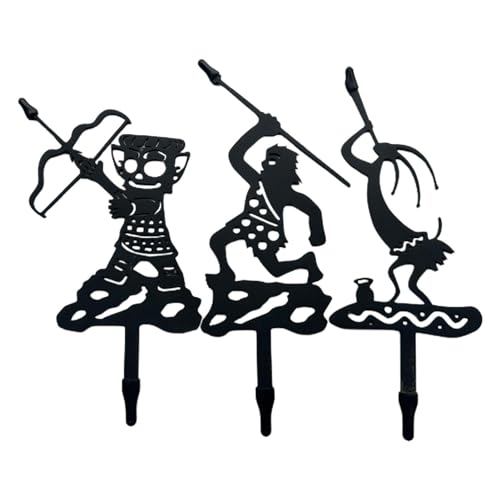 Samuliy Primitive Man - Estaca de bobina de incienso portátil con diseño de hombre primitivo - Soporte de bobina de incienso para agricultura, senderismo, patio, cubierta, escalada de montaña