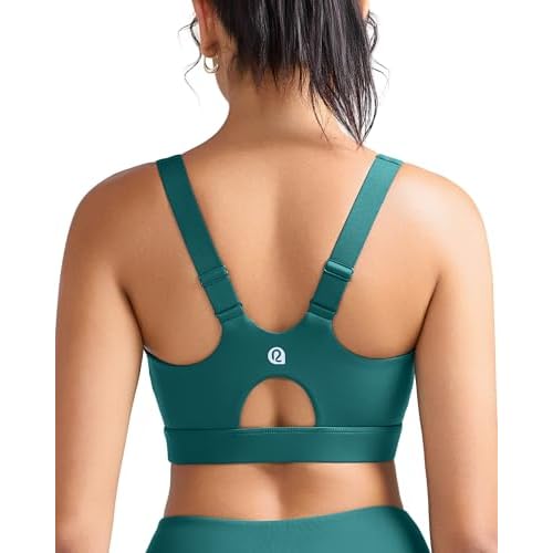 RUNNING GIRL Sports Bras for Women High Support,Adjustable Racerback Molded Cup Sports Bra Yoga Athletic Workout Bra Teal Small