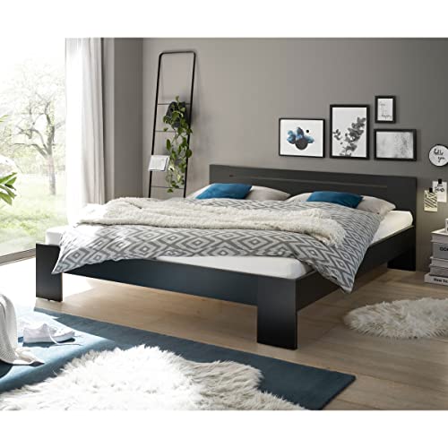 möbelando Bett Cannes in Schwarz. Abmessungen (BxHxT) 185x71x204 cm