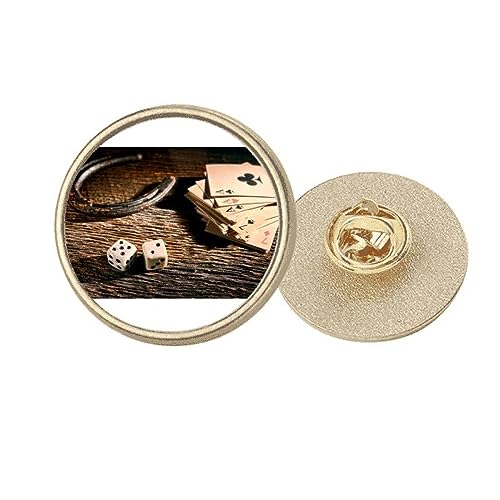 Broche ronde poker dorée taille M sublimez votre veste de soirée avec élégance
