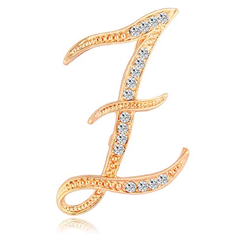 Letter Brooch Pins Initial Rhinestone Brooch for Women Crafts Gold Z