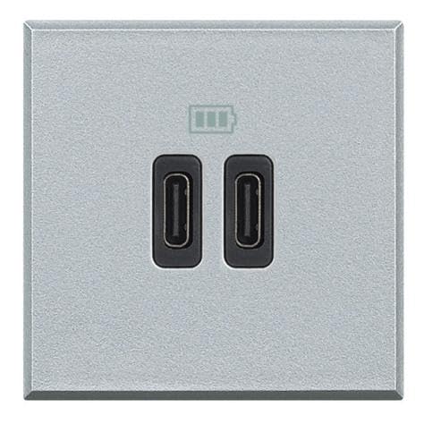 Cargador USB C BTICINO Axolute HC4286C2Tech mecanismo de alta gama italiana serie Tech