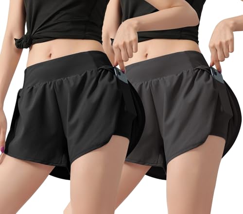 La mejor selección de Ropa de Tenis para Mujer - 5 favoritos. 49 Pantalones Cortos Shorts Deportivos 2 en 1, Paquete de 2 Shorts con Licra Mujer, Bolsillo Lateral|Cintura Alta Elástica|Secado Rápido y Ligero, Shorts Deporte Dama para...