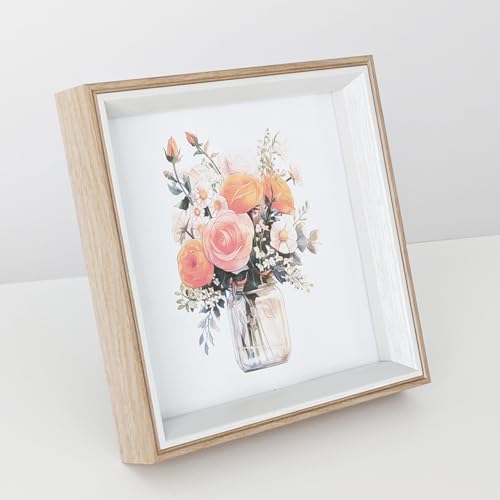 PLUSCHEN 5x5 Square Wheat Colour Resin Picture Frame with Plexiglass