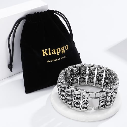 Pulsera de Hombre Cadena de Acero 316L con Calavera miniatura 5