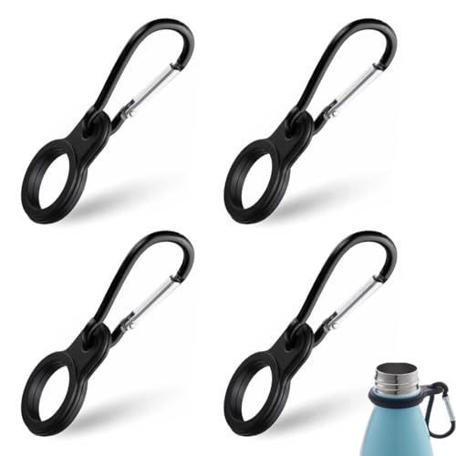 JEYORZY - JEYORZY Lot de 4 Boucles pour Bouteille d'eau, Porte-bouteilles d'eau à Clip avec boucle de Ceinture,Porte Bouteille, Crochet pour Sac À Dos pour Porte-Bouteille, pour Camping Randonnée