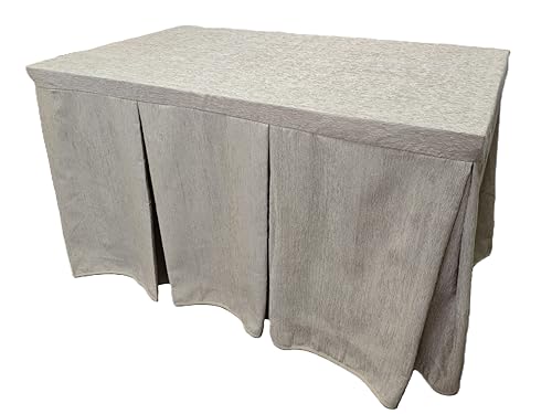 Genérico Falda o Ropa de Camilla Tejido Chenilla 8 Pliegues - Enaguillas, Enaguas, Ropa Chenilla, Ropa de Mesa de Camilla (Beige, 120X70CM)