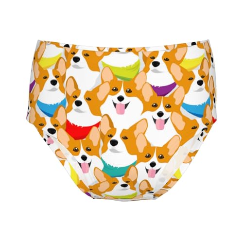 Corgi Dogs Breed Girls' Underwear Soft Cotton Little Girls Panties Comfort Briefs