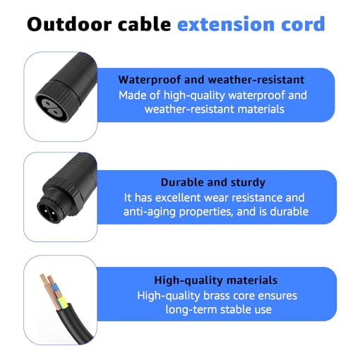 Cable Extension for Philips Hue Outdoor Low Voltage Lights, Weatherproof Power Cord Extend Your Outdoor Lights - 7.9 Foot (7.9FT) by Norward - Image 6