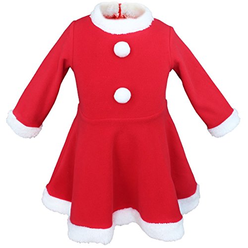 Iefiel Baby Girls Christmas Snowball Holiday Picture Dress With Shawl Santa Hat Red 3T #TOP1