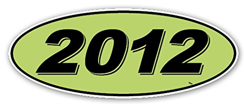 Numéros de modèle ovale AN stickers de fenêtre noir sur vert 2012 x12