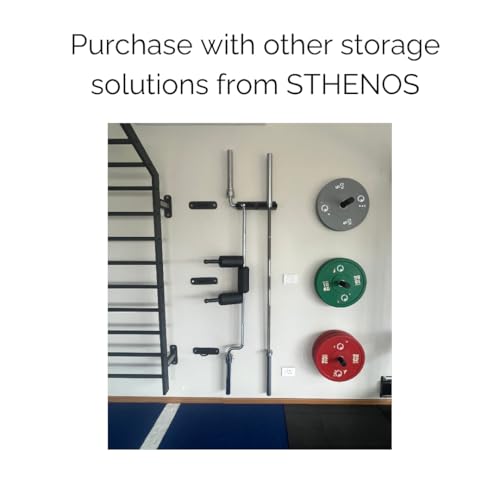 Image of Wall Mount Gym Rack - Heavy-duty 8-hook steel organizer for barbells, bands, ropes & gym gear. Space-saving wall holder for home, garage & commercial gyms (Pack of 2)
